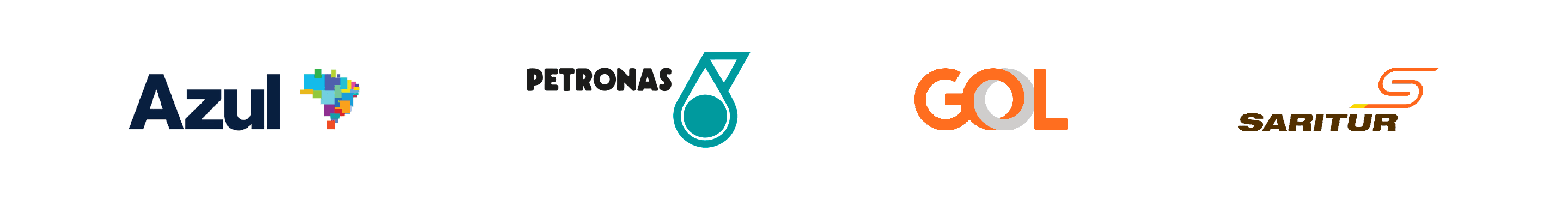 Clientes: Azul, Petronas, GOL, Saritur